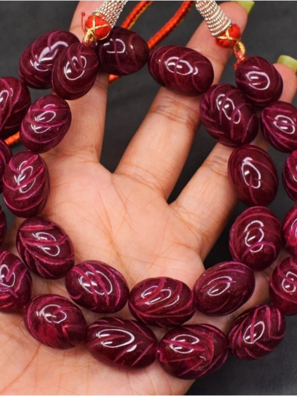 Beautiful oval shape, Ruby necklace